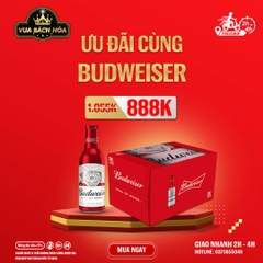 Thùng 24 Chai Bia Budweiser Alumium 355ml