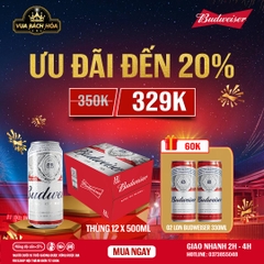 Thùng 12 Lon Bia Budweiser 500ml