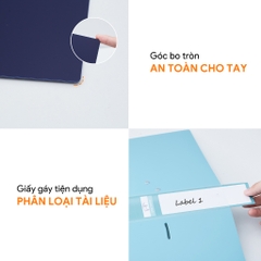 Bìa còng bật A4 5cm-7cm, File càng cua nhẫn chất liệu nhựa PP thương hiệu AO+, màu OFF (WB235/WB237)