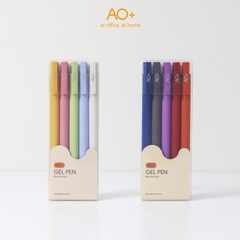 Bút Bi Gel Bấm AO+ Mực Đen BG101