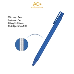 Bút Bi Gel Bấm AO+ Mực Đen BG101