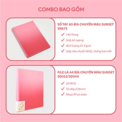 [Combo Sunset 1] Sổ tay A5 + Bìa lá A4