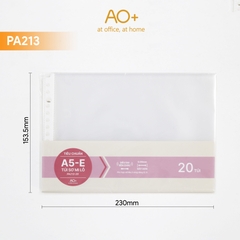 Bìa lá lỗ A5 rời đựng tài liệu, độ dày 0.06mm (Xấp 20/50 lá) PA213/PA214