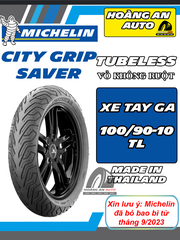 MICHELIN CITY GRIP SAVER 100/90-10 - VỎ KHÔNG RUỘT