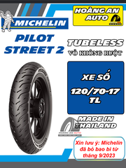 MICHELIN PILOT STREET 2 SIZE 120/70-17 - VỎ KHÔNG RUỘT