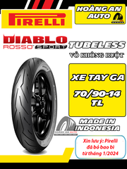 PIRELLI ROSSO SPORT 70/90-14 - VỎ KHÔNG RUỘT