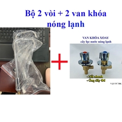 Combo 2c Vòi Nóng Lạnh + 2c Củ khóa xoay (Nóng + Lạnh) dùng cho cây lọc nước nóng lạnh gia đình