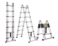 Thang nhôm rút gọn đai đen NiNDA ND-38AI chữ A 1m9, duỗi 3m8
