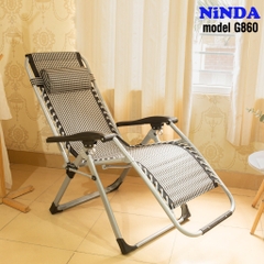 Ghế xếp thư giãn NiNDA G860 chắc chắn, tiện lợi.