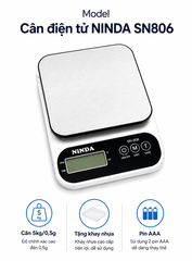 Cân tiểu ly nhà bếp NINDA SN806 5kg/0,5g độ Tặng kèm pin 3A độ chính xác cao dùng cho nhà bếp, quán ăn