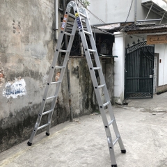 Thang nhôm NiNDA  ND-209 gấp chữ A 2m5, duỗi thẳng 5m