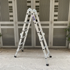 Thang nhôm Ninda ND-403 gấp chữ M, cao 3m7