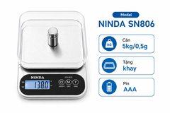 Cân tiểu ly nhà bếp NINDA SN806 5kg/0,5g độ Tặng kèm pin 3A độ chính xác cao dùng cho nhà bếp, quán ăn
