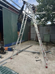 Thang nhôm chữ A rút lồng NiNDA ND-RL06, chữ A cao tối đa 3m