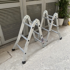 Thang nhôm Ninda ND-403 gấp chữ M, cao 3m7