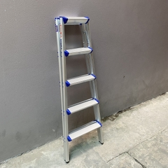 Thang ghế gấp chữ A NiNDA ND-R05 loại 5 bậc, chất liệu nhôm cao cấp