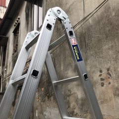 Thang nhôm NiNDA  ND-209 gấp chữ A 2m5, duỗi thẳng 5m