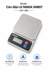 Cân tiểu ly nhà bếp chống nước NINDA SN807 cao cấp tải 5kg/0,5g độ chính xác cao dùng cho nhà bếp, gia đình, quán ăn