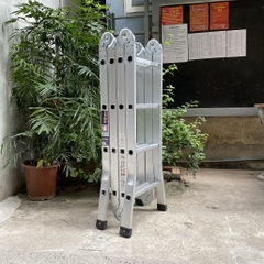 Thang nhôm Ninda ND-404 gấp chữ M, cao 4m7