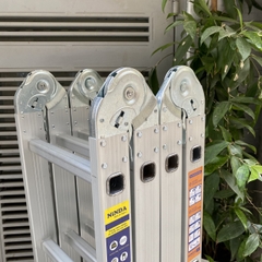 Thang nhôm Ninda ND-404 gấp chữ M, cao 4m7