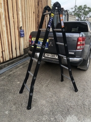 Thang nhôm NiNDA B250 khóa tự động cao chữ A 2,5m, duỗi thẳng 5m