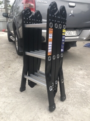 Thang nhôm NiNDA ND-403B gấp chữ M, cao 3m7, thang chuyên dụng cho thợ điều hòa, điện lạnh