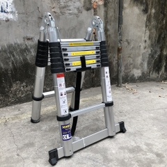 Thang nhôm rút gọn đai đen NiNDA ND-44AI chữ A 2m2, duỗi 4m4