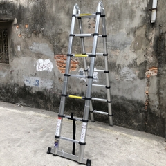 Thang nhôm rút gọn đai đen NiNDA ND-44AI chữ A 2m2, duỗi 4m4