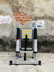 Thang nhôm rút gọn chữ A NiNDA ND-56AI đai đen. chữ A 2m8, duỗi 5m6