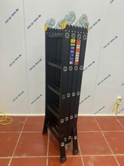 Thang nhôm NiNDA NDB-405 gấp chữ M, cao 5m7, thang chuyên dụng cho thợ điều hòa, điện lạnh