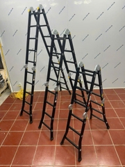 Thang nhôm NiNDA NDB-403 gấp chữ M, cao 3m7, thang chuyên dụng cho thợ điều hòa, điện lạnh