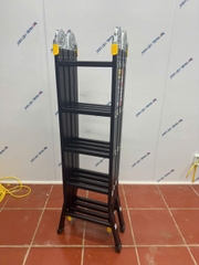 Thang nhôm NiNDA NDB-405 gấp chữ M, cao 5m7, thang chuyên dụng cho thợ điều hòa, điện lạnh