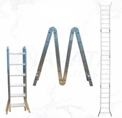 Thang nhôm Ninda ND-406 gấp chữ M, cao 6m7