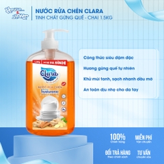 Nước rửa chén Clara tinh chất gừng quế 1,5kg