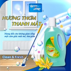 Nước lau sàn Clara - Hương hoa rừng - chai 1L