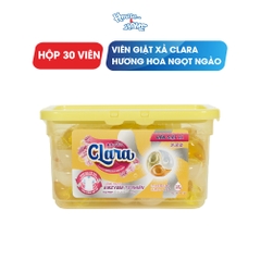 Viên giặt xả Clara - Hương hoa ngọt ngào - hộp 30 viên