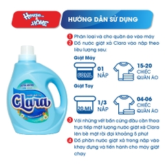 Nước giặt xả Clara - Hương hoa cỏ thanh mát - can 2,6kg