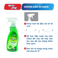 Nước lau kính Clara, 500ml, hương trà xanh