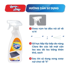 Tẩy bếp đa năng Clara, hương quế, 500ml