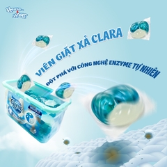 Viên giặt xả Clara - Hương hoa thanh mát - hộp 30 viên