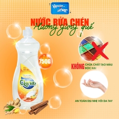Nước rửa chén Clara - Hương gừng quế - chai 750g