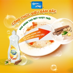 Nước rửa chén Clara - Hương gừng quế - chai 750g