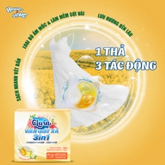 Viên giặt xả Clara  3in1 - Hương hoa ngọt ngào - Hộp 30 viên