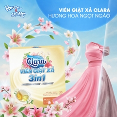 Viên giặt xả Clara  3in1 - Hương hoa ngọt ngào - Hộp 30 viên