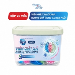 Viên giặt xả Clara 3in1 - Hương quả mọng - Hộp 25 viên