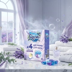 Viên giặt xả Clara - Hương sương nguyệt - Hộp 30 viên