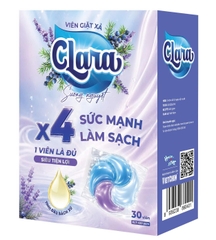 Viên giặt xả Clara - Hương sương nguyệt - Hộp 30 viên