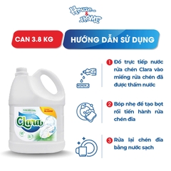 Nước rửa chén Clara - Hương sữa gạo - can 3.8kg