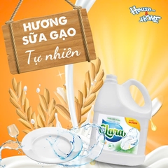 Nước rửa chén Clara - Hương sữa gạo - can 3.8kg