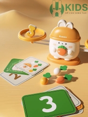 Đồ chơi nông trại toán học, thu hoạch nhổ rau củ cà rốt có bàn cân số hình thỏ giúp bé cải thiện tư duy nhanh nhẹn